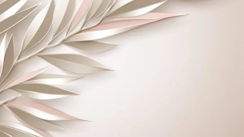 Silver and Pink Plant on Beige Background