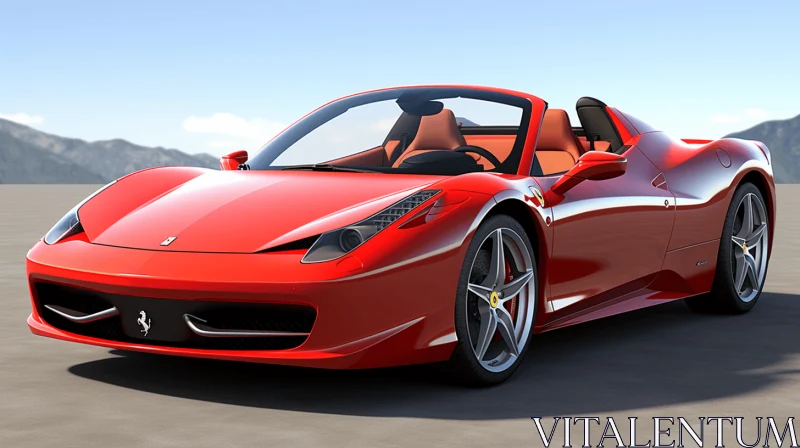 Immaculate Red Sports Car in Desert | 3D Renderer