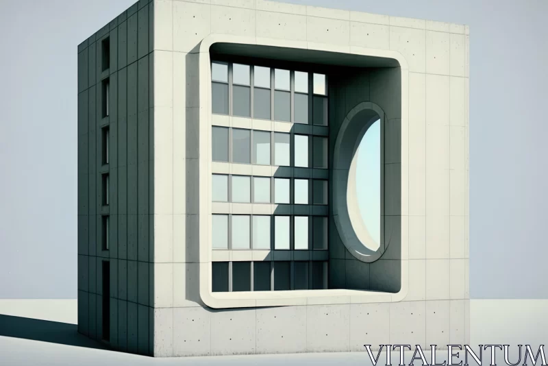 3D Modern Building with Large Window | Concretism Style | Maya AI Image