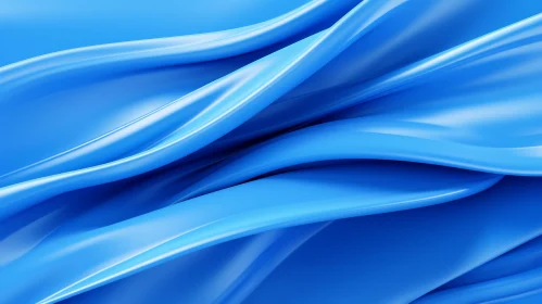 Blue Glossy Waves | Abstract 3D Rendering