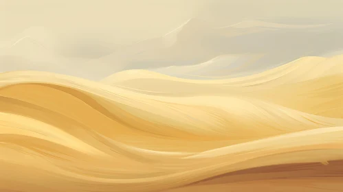 Desert Landscape Painting - Serene Sand Dunes