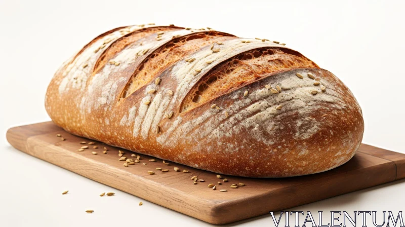 Golden Brown Bread on Wooden Cutting Board Golden Brown Bread on Wooden Cutting Board