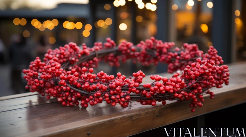 AI ART Red Berry Wreath for Holiday Decor