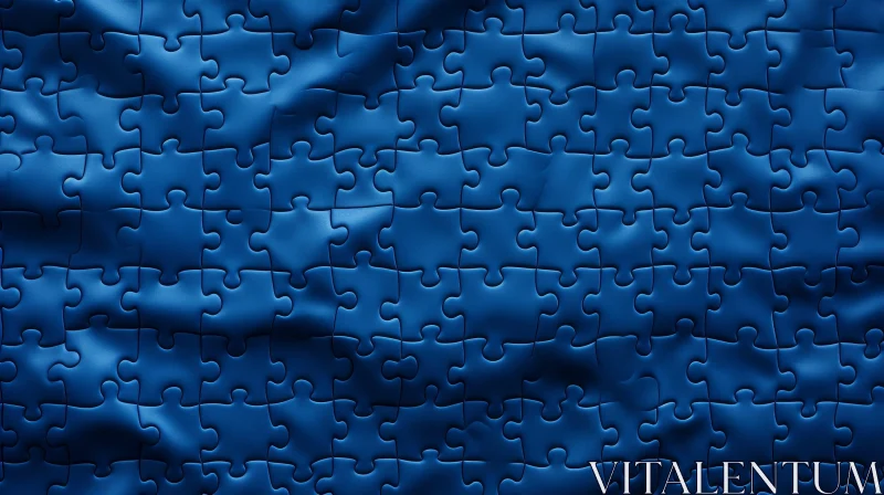 Blue Puzzle Close-Up | Shades of Blue Glossy Pieces AI Image