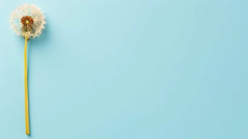 Dandelion Flower on Blue Background