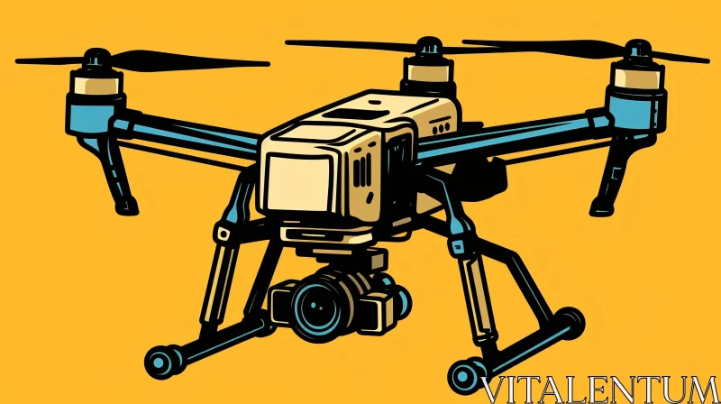 Hexacopter Drone Illustration in Flight AI Image