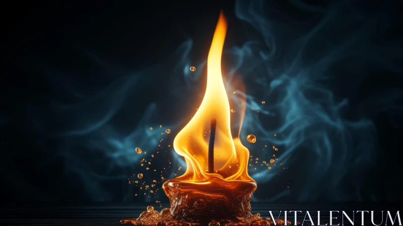 Intriguing 3D Candle Flame Rendering AI Image