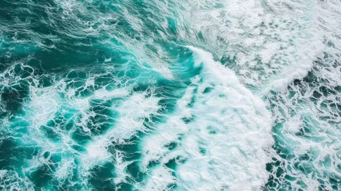 Tranquil Aerial View of Deep Blue Ocean Waves