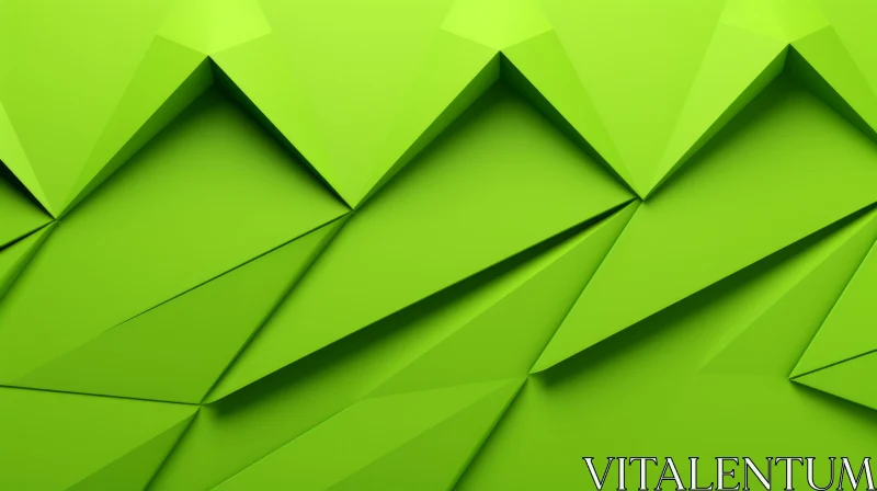 Abstract Green Geometric 3D Rendering AI Image