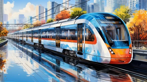 High-Speed Train in Urban Setting