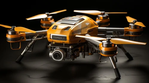Yellow and Black Drone with Camera | Technology Image