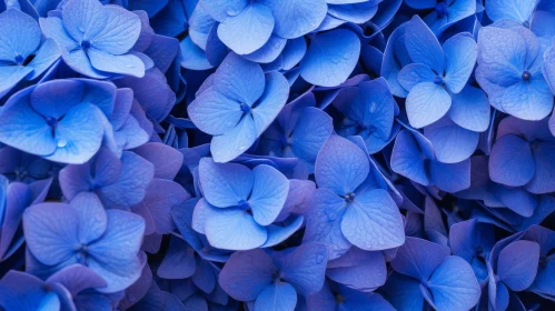 Blue Hydrangea Flower Close-Up