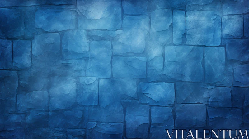 AI ART Blue Stone Wall Texture - Frosty and Vibrant Background