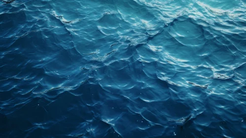 Deep Blue Ocean Surface with Rippling Waves