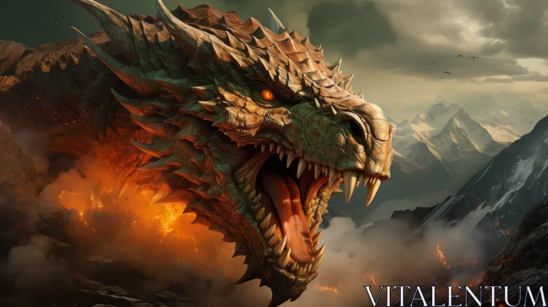 Dragon Digital Painting - Fantasy Artwork AI Image