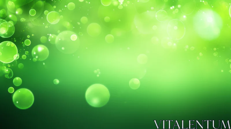 Green Gradient Bubble Background AI Image