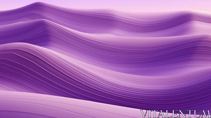 Serene Purple Landscape 3D Render AI Image