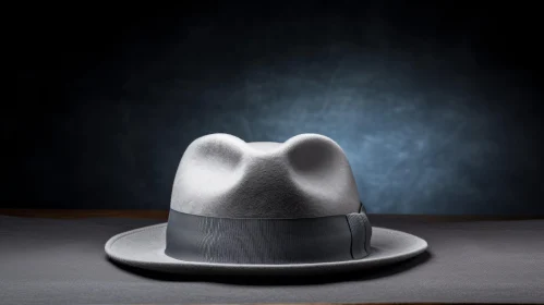 Gray Fedora Hat on Table - Stylish Fashion Accessory