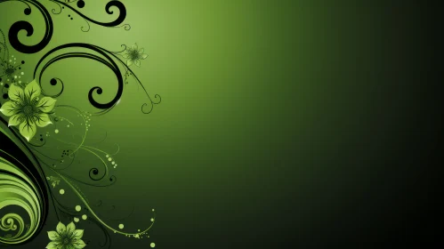 Green Gradient Floral Background