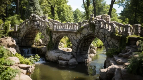 Tranquil Stone Bridge in Nature Park