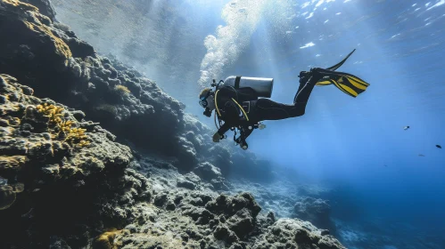 Exploring Coral Reef: Serene Underwater Scene