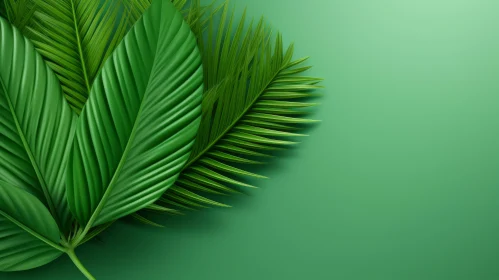 Green Leaf 3D Rendering - Realistic Texture Background