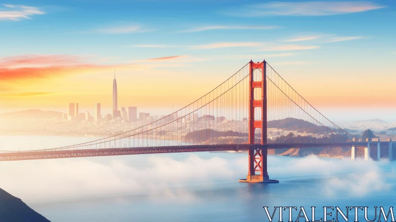 AI ART Golden Gate Bridge in San Francisco - Stunning Landscape View