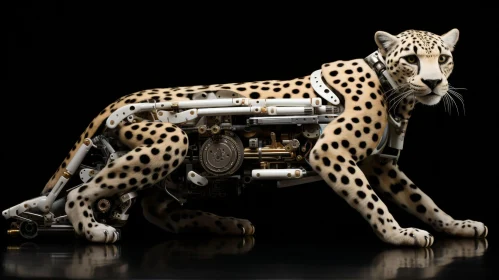 Robotic Cheetah in Surreal Composition