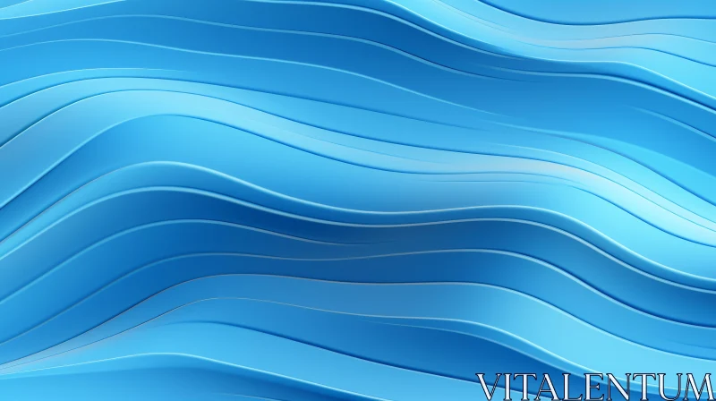Blue Abstract Background with Wavy Stripes AI Image