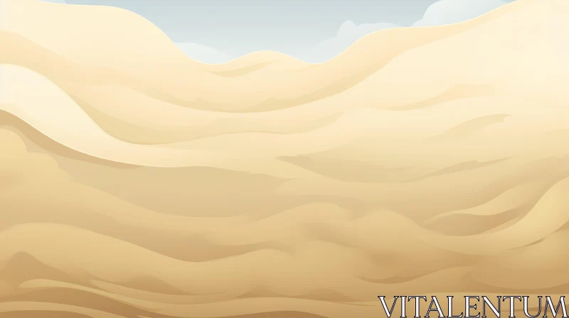 AI ART Golden Sand Dunes Desert Landscape