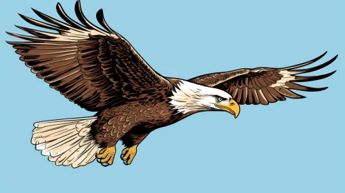 Majestic Eagle Vector Illustration in Flight