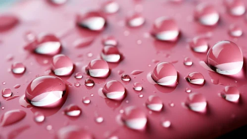 Pink Surface Water Drops Image