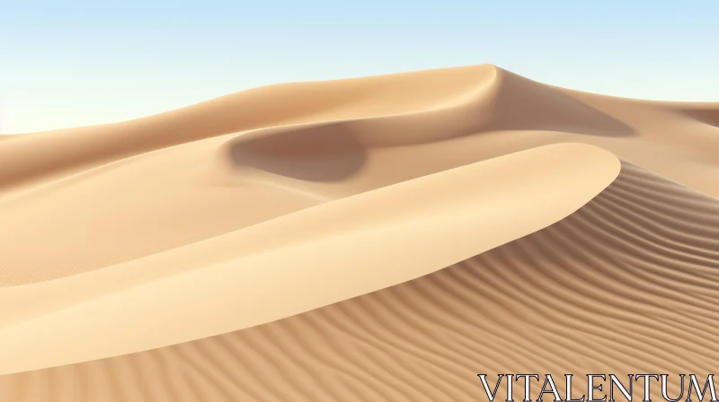 Golden Sand Dunes in Desert AI Image