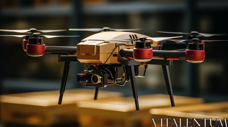 Professional Drone with Camera - Autonomous Surveillance Technology AI Image