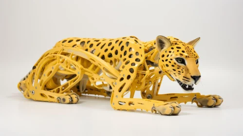 Yellow Cheetah 3D Rendering - Wildlife Predator Art