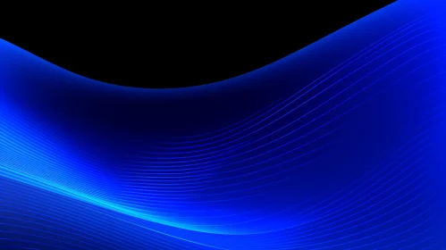 Blue Wavy Stripes on Black Background