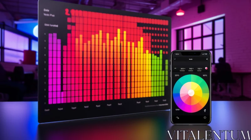 AI ART Colorful Music Visualizer on Large Screen