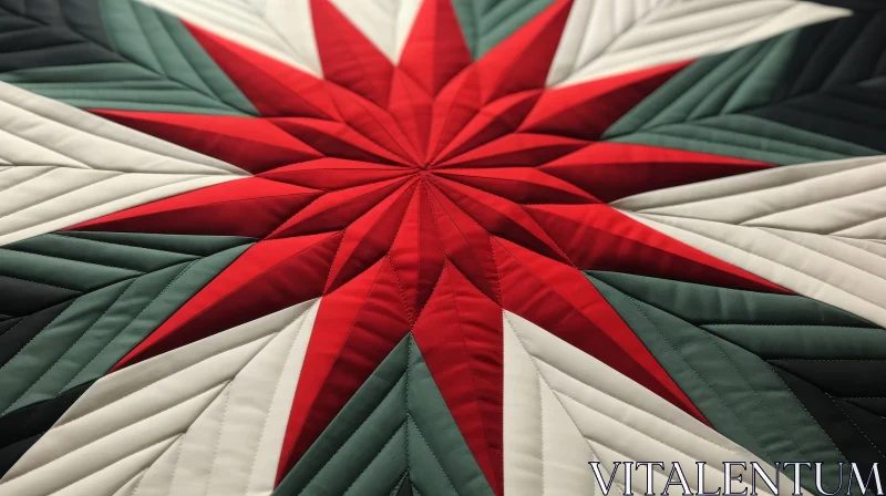 Handmade Star Pattern Quilt - Detailed Close-up AI Image
