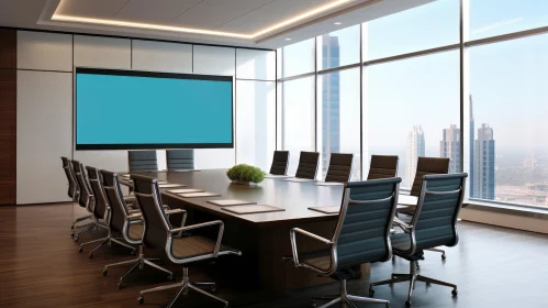 Modern Boardroom with City View