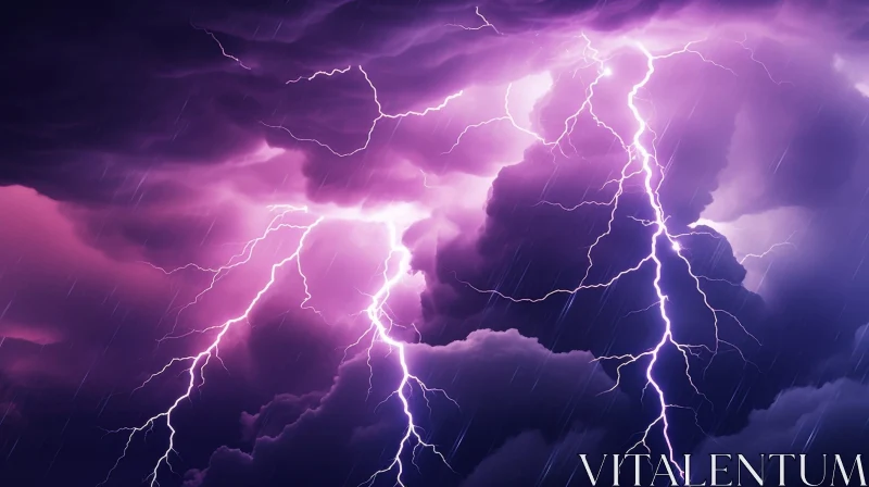 Powerful Lightning Storm Photo AI Image