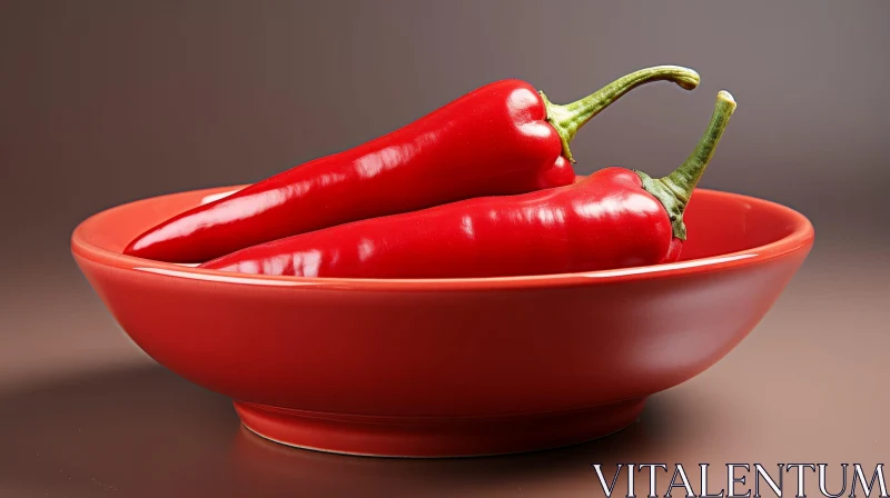 Red Chili Peppers in Bowl - Food Photography AI Image