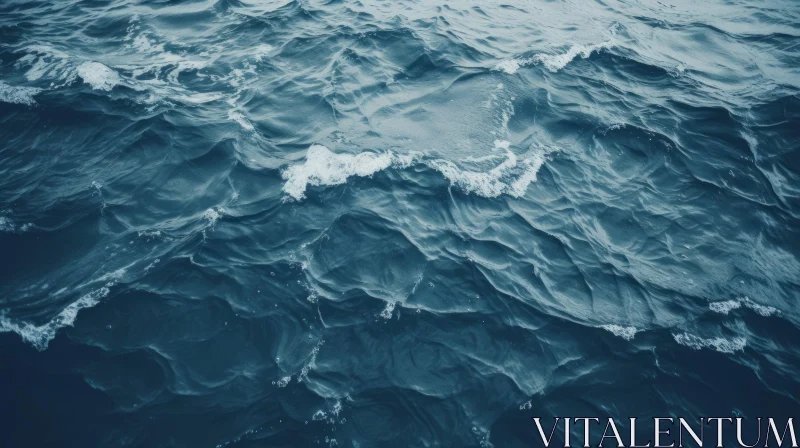 Tumultuous Blue Sea Waves AI Image