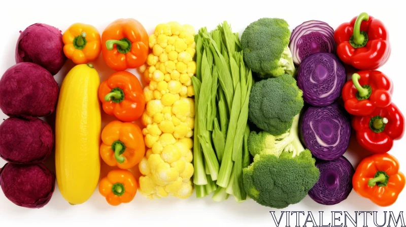AI ART Colorful Fresh Vegetables on White Background