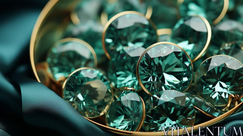 Luxurious Emerald Jewelry Display AI Image