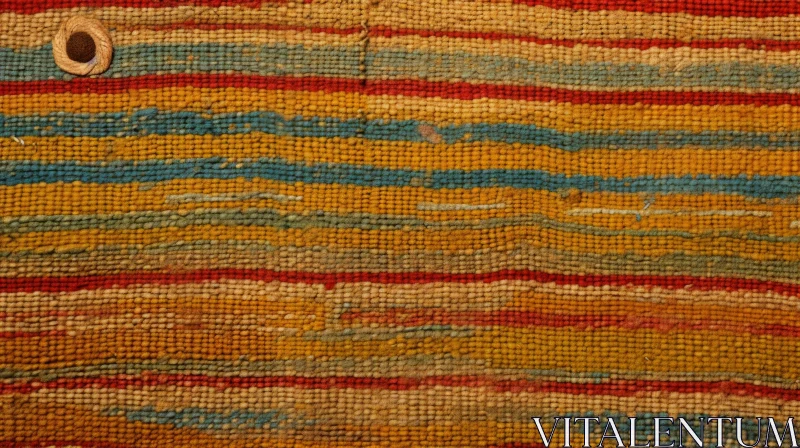 AI ART Striped Handmade Wool Carpet - Textured Decor Accent