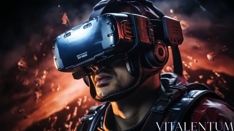 Virtual Reality Experience: Man in Awe AI Image