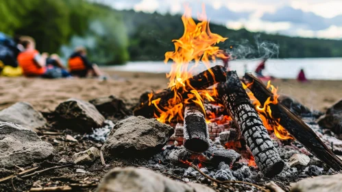 Beach Campfire Scene