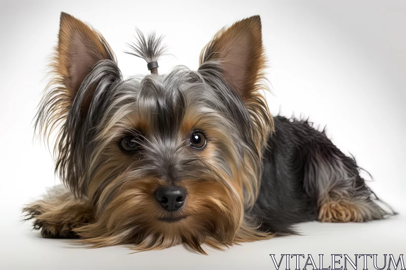 Captivating Yorkshire Terrier Portrait in Natural Setting AI Image