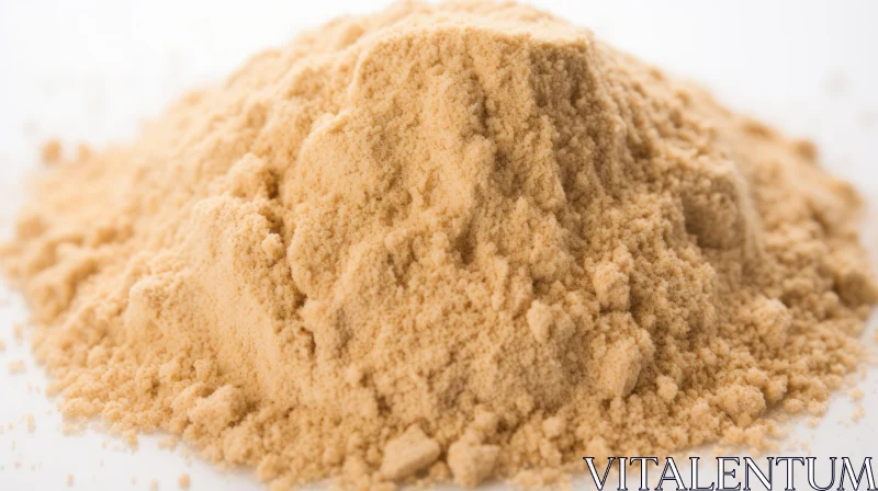 Dry Ginger Powder Texture on White Background AI Image