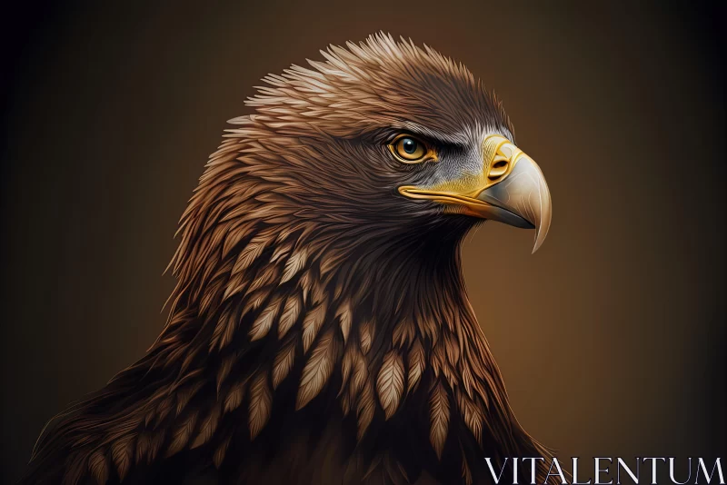 Golden Eagle Portrait: Majestic Bird Art in Zbrush Style AI Image